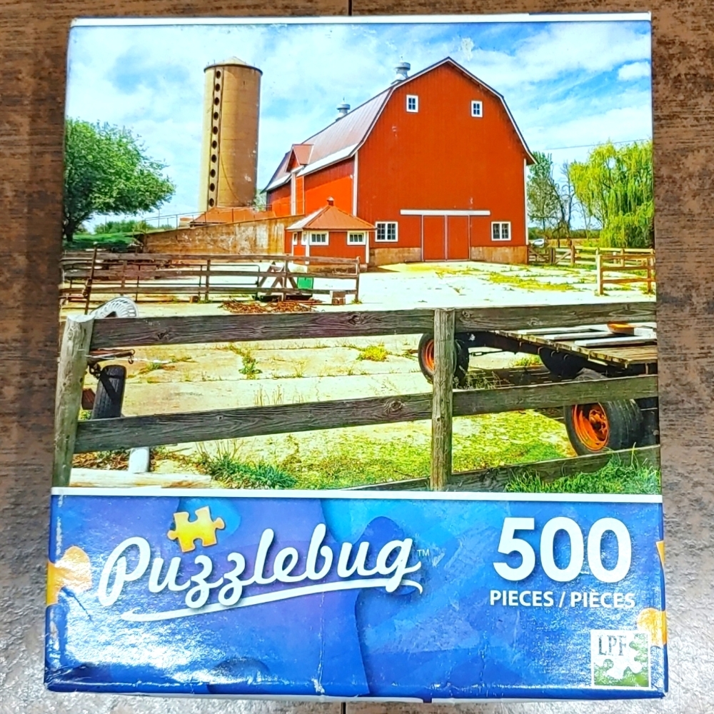 New unopened 500 piece puzzlebug farm barn